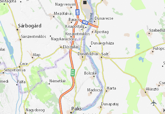 Karte Stadtplan Dunaföldvár