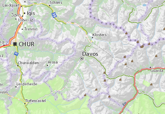 MICHELIN-Landkarte Davos Dorf - Stadtplan Davos Dorf - ViaMichelin