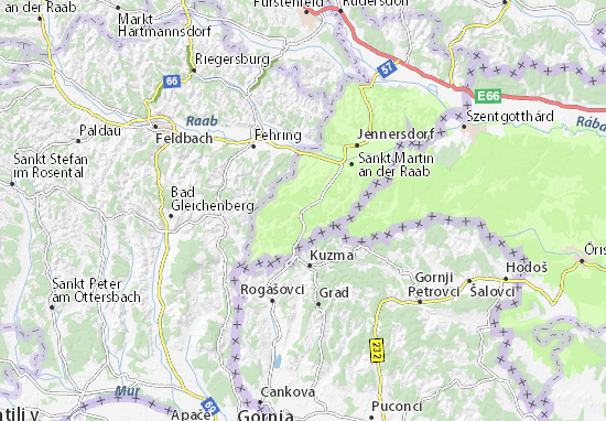 Mapa Minihof-Liebau