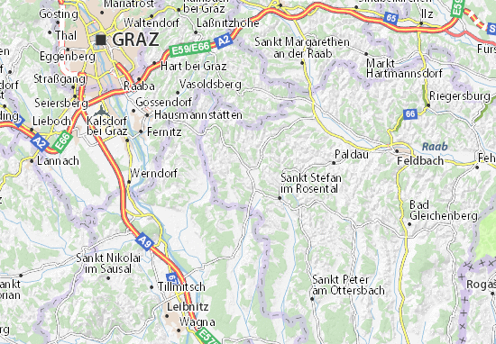 Mapa Kirchbach in Steiermark