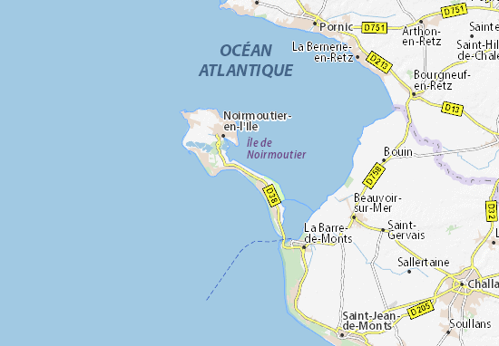 Carte détaillée Île de Noirmoutier - plan Île de Noirmoutier ...