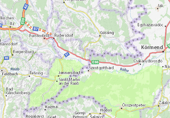 Mapa Heiligenkreuz im Lafnitztal