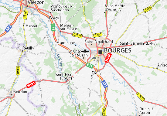 Karte Stadtplan La Chapelle-Saint-Ursin