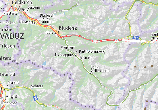 Kaart van Schruns- plattegrond van Schruns- ViaMichelin