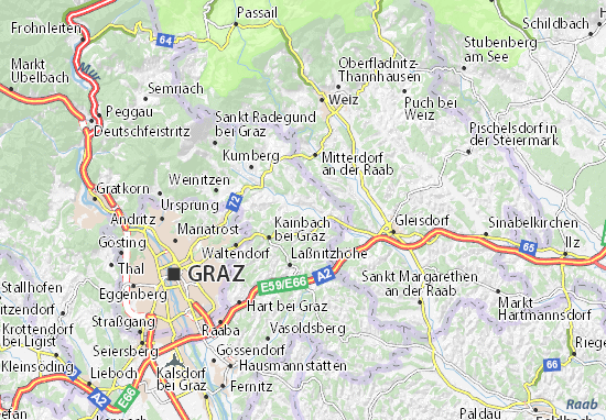 Mapa Eggersdorf bei Graz