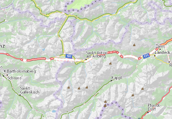 MICHELIN-Landkarte Sankt Anton am Arlberg - Stadtplan Sankt Anton am