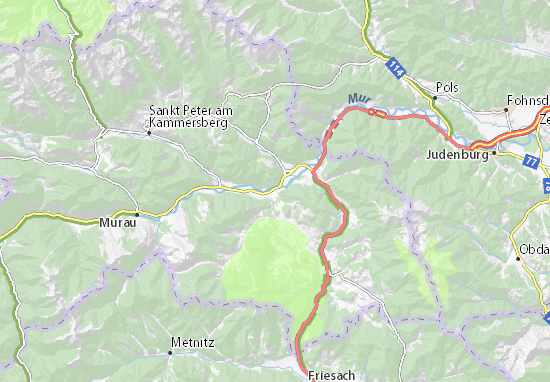 Mapa Teufenbach