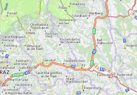 Mapa Gersdorf an der Feistritz