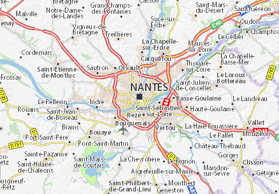 nantes frankreich karte Karte Stadtplan Nantes Viamichelin nantes frankreich karte