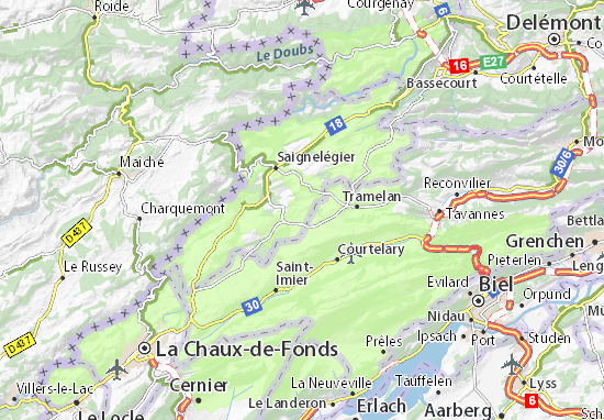 Mapa La Chaux-des-Breuleux