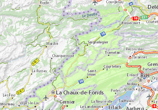 Kaart Plattegrond Le Noirmont