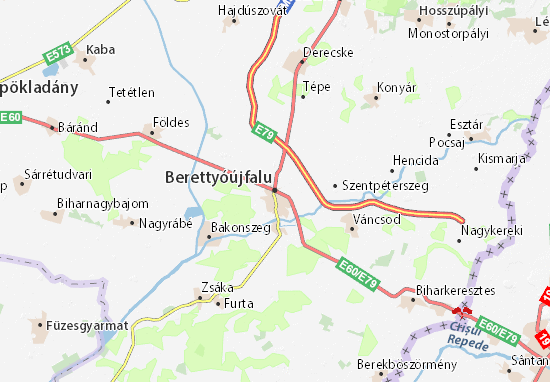 Karte Stadtplan Berettyóújfalu