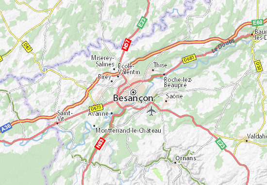 besançon carte Carte détaillée Besançon   plan Besançon   ViaMichelin