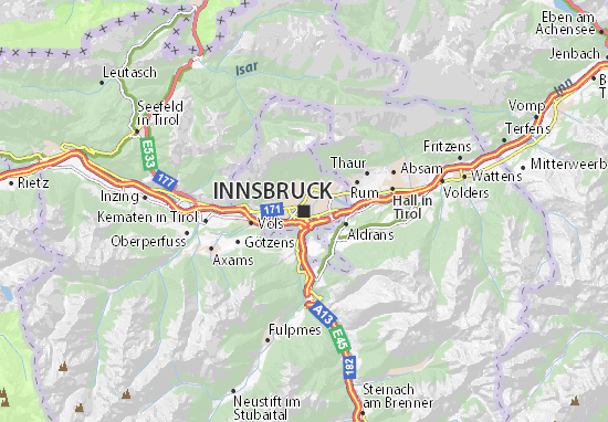 Kaart van Innsbruck- plattegrond van Innsbruck- ViaMichelin
