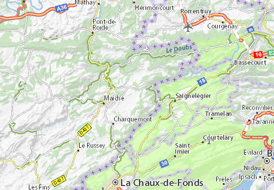 Mapa Ferrières-le-Lac