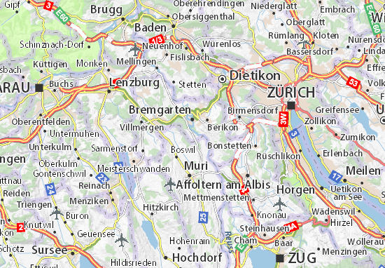 Mapa Hermetschwil-Staffeln