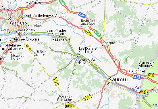 Karte Stadtplan Les Rosiers-sur-Loire