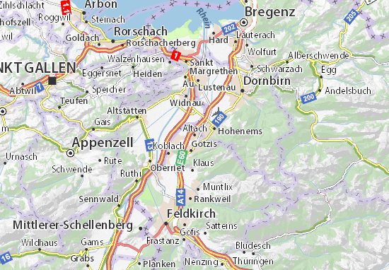 Karte Stadtplan Altach