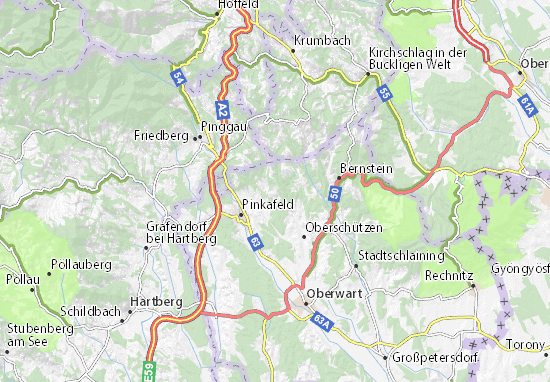 Mapa Weinberg im Burgenland