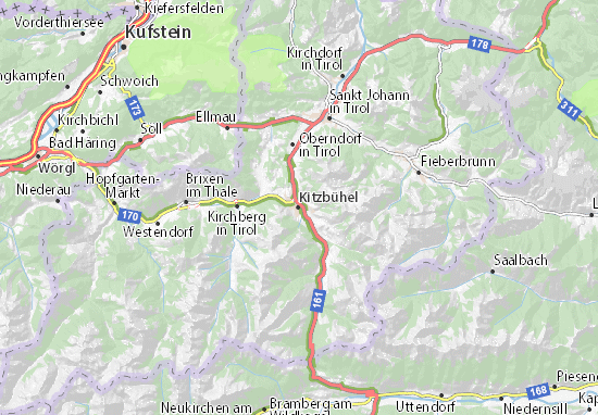 kitzbühel karte umgebung Karte Stadtplan Kitzbuhel Viamichelin kitzbühel karte umgebung