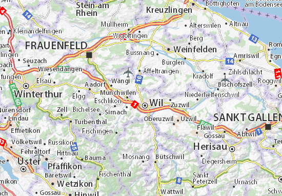 Mapa Bronschhofen