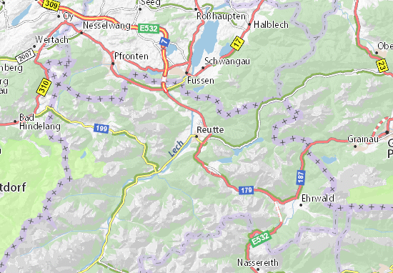 MICHELIN-Landkarte Reutte - Stadtplan Reutte - ViaMichelin