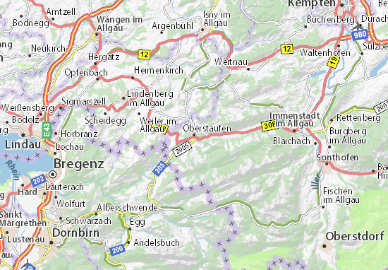 MICHELIN Oberstaufen map - ViaMichelin