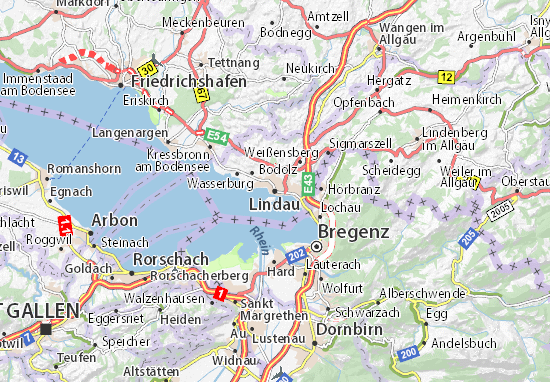 karte lindau und umgebung Karte Stadtplan Lindau Viamichelin karte lindau und umgebung