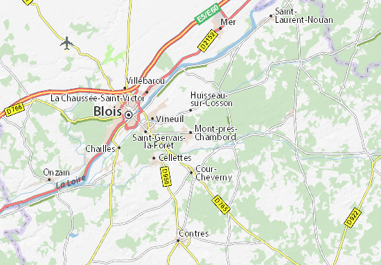 Karte Stadtplan Mont-près-Chambord