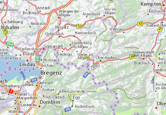 Carte MICHELIN Oberreute - plan Oberreute - ViaMichelin