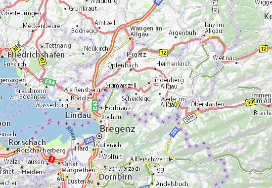 karte scheidegg umgebung Karte Stadtplan Scheidegg Viamichelin karte scheidegg umgebung