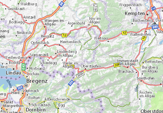 MICHELIN-Landkarte Stiefenhofen - Stadtplan Stiefenhofen - ViaMichelin