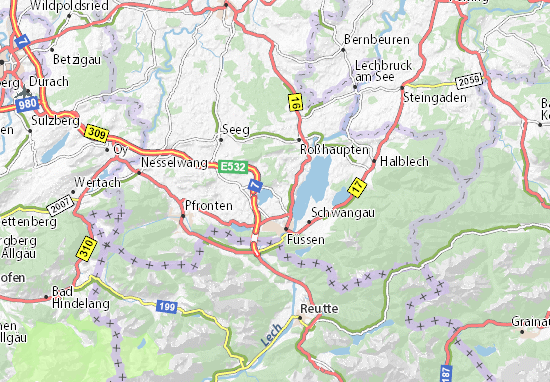 MICHELIN-Landkarte Hopfen am See - Stadtplan Hopfen am See - ViaMichelin