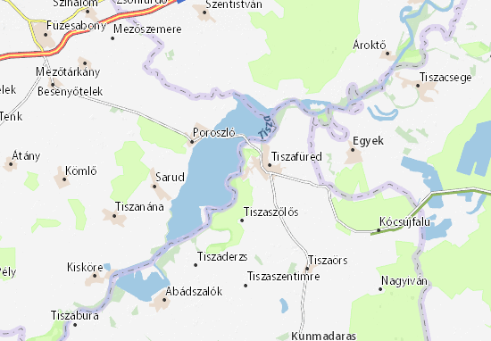 Tiszaörvény Map