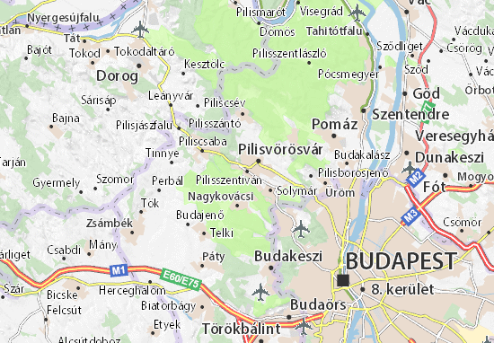 Karte Stadtplan Pilisszentiván