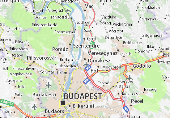 Karte Stadtplan Dunakeszi