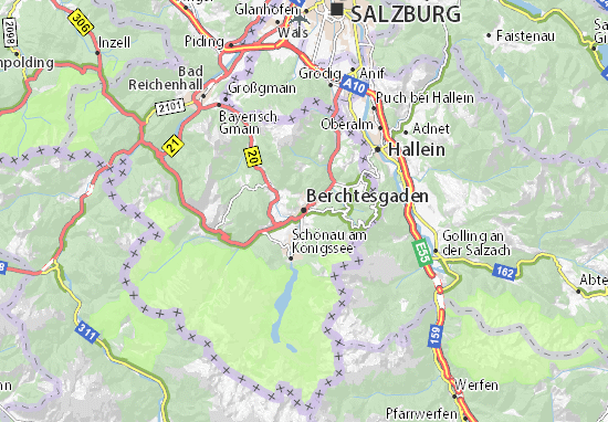 karte berchtesgadener land umgebung Karte Stadtplan Berchtesgaden Viamichelin karte berchtesgadener land umgebung
