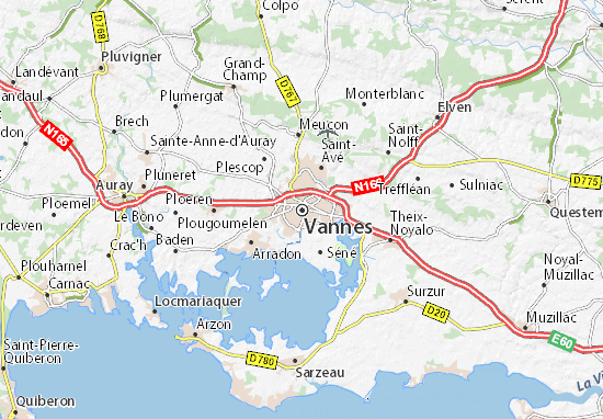 vannes carte de france Carte détaillée Vannes   plan Vannes   ViaMichelin