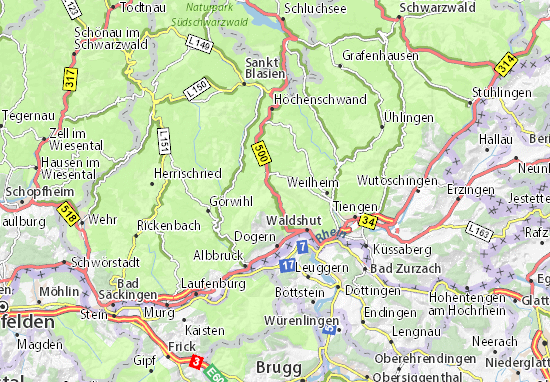 MICHELIN-Landkarte Waldkirch - Stadtplan Waldkirch - ViaMichelin