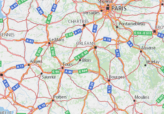 carte routiere du loir et cher Carte détaillée Loir et Cher   plan Loir et Cher   ViaMichelin