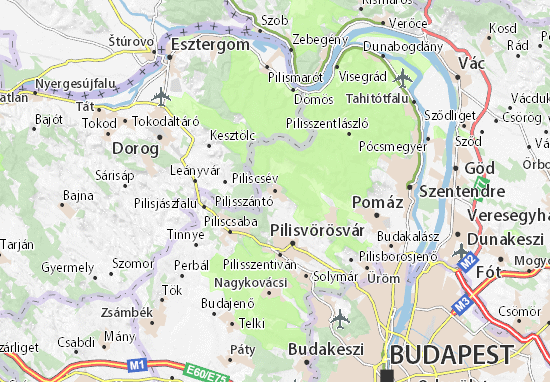 Karte Stadtplan Pilisszántó