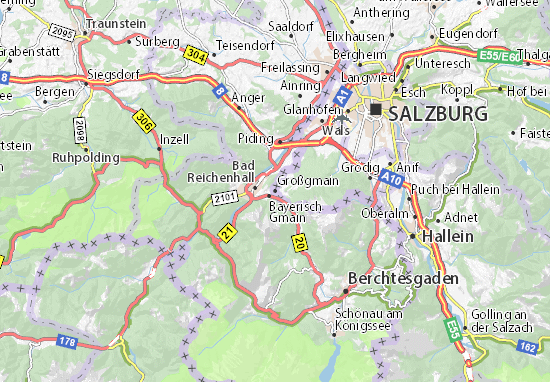 MICHELIN-Landkarte Großgmain - Stadtplan Großgmain - ViaMichelin
