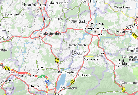 Karte Stadtplan Bernbeuren