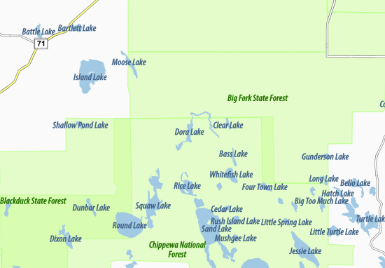 Karte Stadtplan Dora Lake