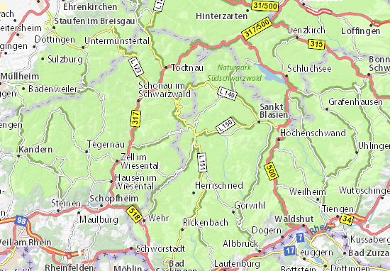 MICHELIN-Landkarte Todtmoos - Stadtplan Todtmoos - ViaMichelin