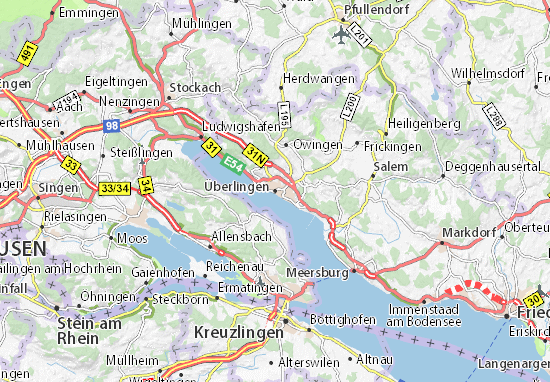karte bodensee überlingen Karte Stadtplan Uberlingen Viamichelin karte bodensee überlingen