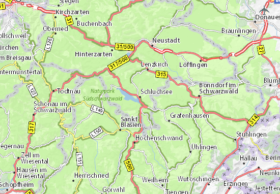 MICHELIN-Landkarte Schluchsee - Stadtplan Schluchsee - ViaMichelin