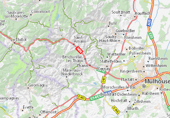 Mappa MICHELIN Bitschwiller-lès-Thann - Pinatina di Bitschwiller-lès-Thann ViaMichelin