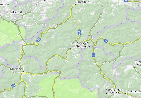 Mapa Sankt Aegyd am Neuwalde