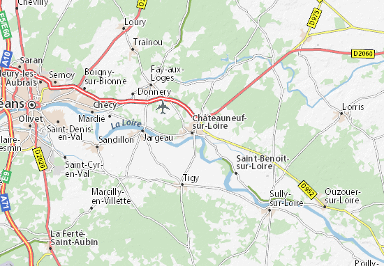 Karte Stadtplan Châteauneuf-sur-Loire